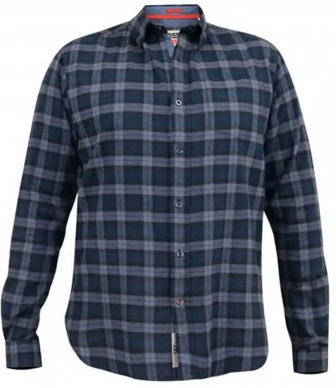 D555 Luton Checked Flanell Shirt Navy - Skjorter - Store skjorter - 2XL-8XL