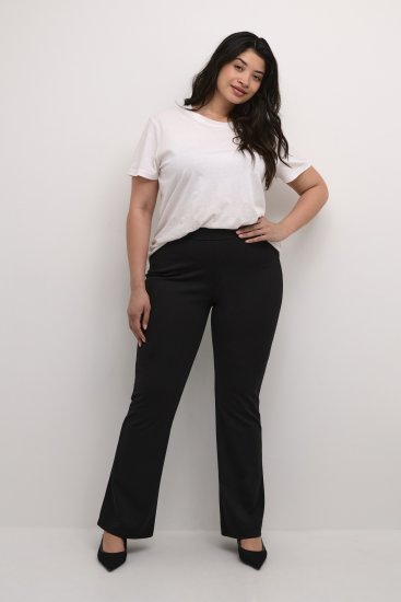 Kaffe Curve Jenna Leggings med Utsvingte Ben Svart - Jeans & Bukser i Store Størrelser – Plus Size - 