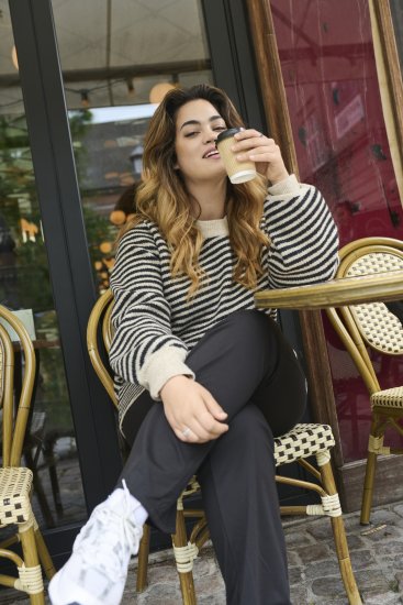 Kaffe Curve Jenna Leggings med Utsvingte Ben Svart - Jeans & Bukser i Store Størrelser – Plus Size - 