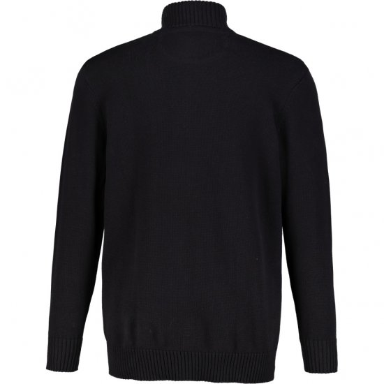 JP1880 Cardigan Knitted with Zipper Black TALL - HERREKLÆR MT-6XLT - Klær for høye menn