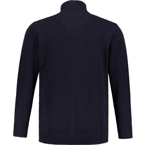 JP1880 Cardigan Knitted with Zipper Navy TALL - HERREKLÆR MT-6XLT - Klær for høye menn