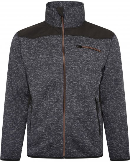 Kam jeans KV133 Twisted Marl Fleece Jacket Black - Jakker - Store jakker - 2XL-12XL