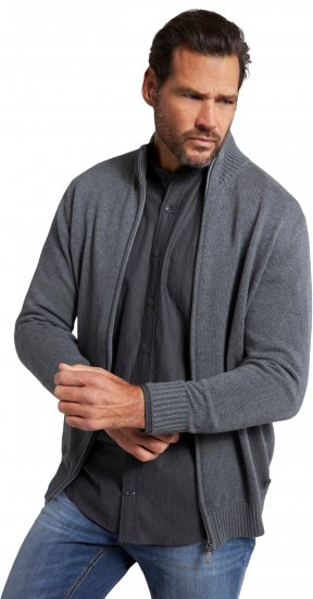 JP1880 Cardigan Knitted with Zipper Grey - Gensere og Hettegensere - Store hettegensere - 2XL-14XL