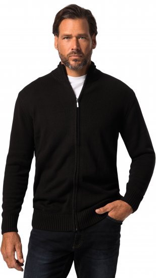 JP1880 Sweater Knitter with Zipper Black - Gensere og Hettegensere - Store hettegensere - 2XL-14XL
