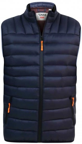 D555 WICKHAM 1 Puffer Gilet with Burgundy Lining Navy - Vester - Vester i store størrelser