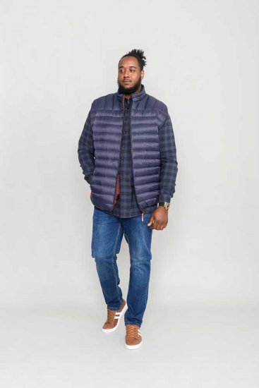 D555 WICKHAM 1 Puffer Gilet with Burgundy Lining Navy - Vester - Vester i store størrelser