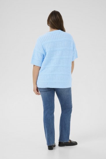 Kaffe Curve Minia Pullover Powder Blue Melange - Strikkegensere - 
