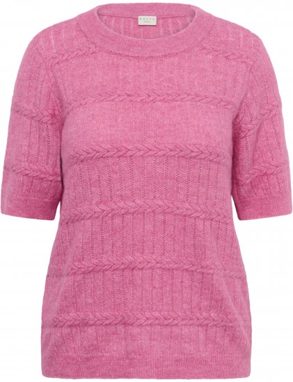 Kaffe Curve Minia Pullover Pink Power Melange - Strikkegensere - 