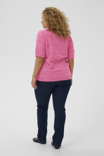 Kaffe Curve Minia Pullover Pink Power Melange - Strikkegensere - 