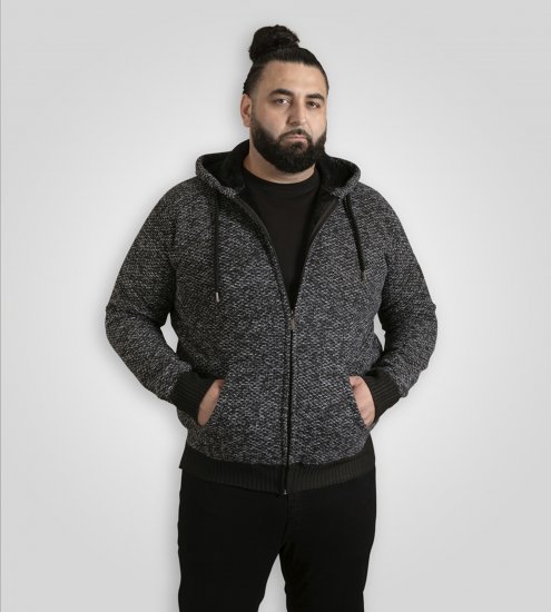 Duke Fareham Bonded Sherpa Lining Knitted Hoodie Grey - Gensere og hettegensere - Store hettegensere - 2XL-14XL