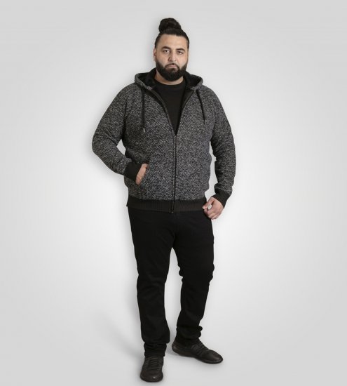 Duke Fareham Bonded Sherpa Lining Knitted Hoodie Grey - Gensere og hettegensere - Store hettegensere - 2XL-14XL