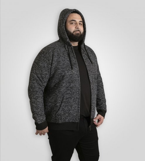Duke Fareham Bonded Sherpa Lining Knitted Hoodie Grey - Gensere og hettegensere - Store hettegensere - 2XL-14XL