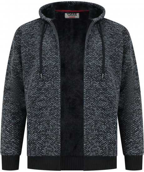 Duke Fareham Bonded Sherpa Lining Knitted Hoodie Grey - Gensere og hettegensere - Store hettegensere - 2XL-14XL