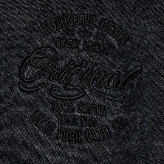Kam Jeans 7082 Garment DYE with Zipper Hoodie Black - Gensere og hettegensere - Store hettegensere - 2XL-14XL