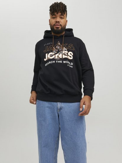 Jack & Jones Hunt Hoodie Black - Gensere og hettegensere - Store hettegensere - 2XL-14XL