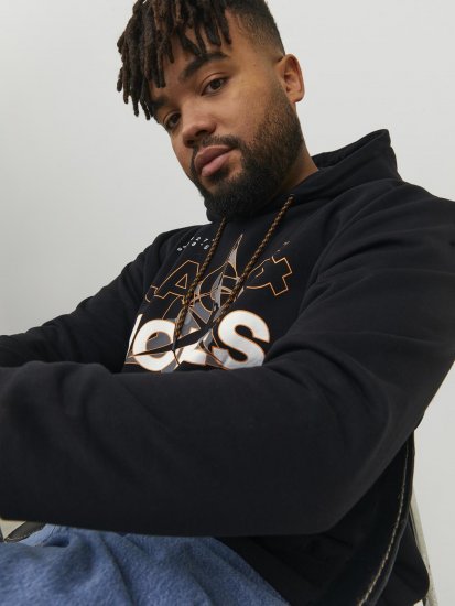 Jack & Jones Hunt Hoodie Black - Gensere og hettegensere - Store hettegensere - 2XL-14XL