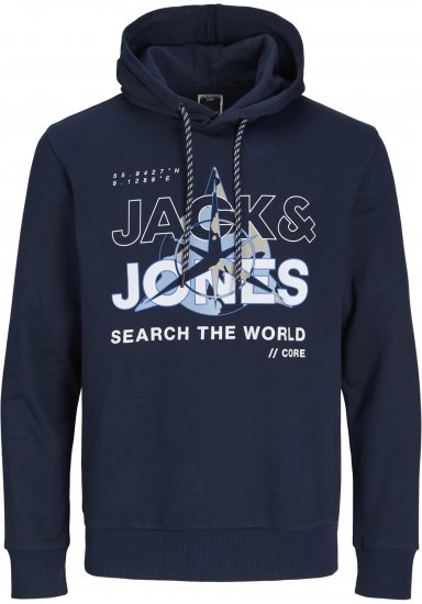 Jack & Jones Hunt Hoodie Navy - Gensere og hettegensere - Store hettegensere - 2XL-14XL