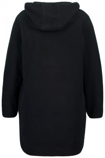 Ulla Popken Teddy Fleece Hooded Zip Neck Sweatshirt Black - Hettegensere og collegegensere - Myke gensere, hettegensere og strikk