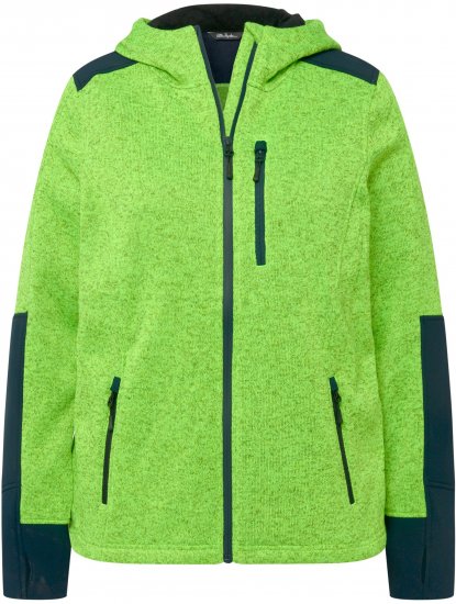 Ulla Popken Contrast Inserts Sweater Knit Hoodie Light Green - Hettegensere og collegegensere - 