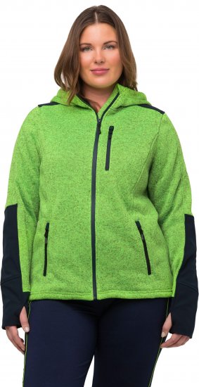 Ulla Popken Contrast Inserts Sweater Knit Hoodie Light Green - Hettegensere og collegegensere - 