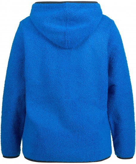 Ulla Popken Teddy Fleece Partial Zip Hoodie Royal Blue - Hettegensere og collegegensere - Myke gensere, hettegensere og strikk