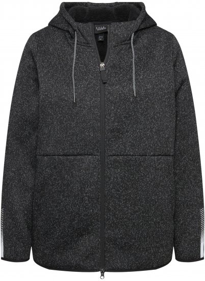 Ulla Popken Sweater Knit Fleece Hoodie Black - Hettegensere og collegegensere - Myke gensere, hettegensere og strikk