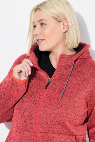 Ulla Popken Sweater Knit Fleece Hoodie Coral - Ulla Popken - Ulla Popken Plus-Size Klær