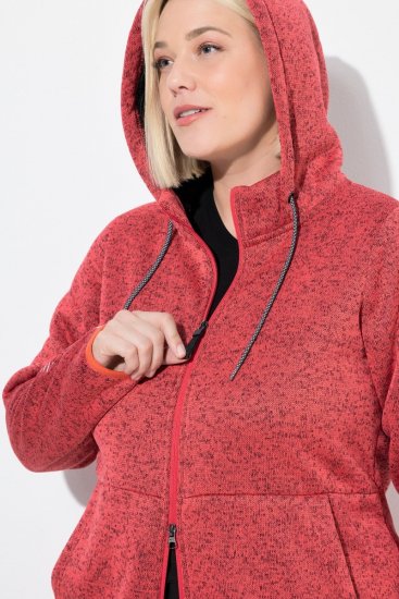 Ulla Popken Sweater Knit Fleece Hoodie Coral - Ulla Popken - Ulla Popken Plus-Size Klær