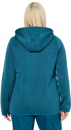 Ulla Popken Sweater Knit Fleece Hoodie Dark Petrol - Hettegensere og collegegensere - 