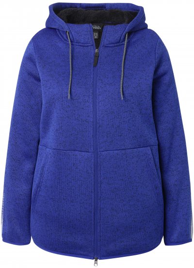 Ulla Popken Sweater Knit Fleece Hoodie Capri Blue - Hettegensere og collegegensere - Myke gensere, hettegensere og strikk