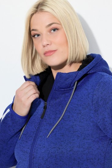 Ulla Popken Sweater Knit Fleece Hoodie Capri Blue - Hettegensere og collegegensere - Myke gensere, hettegensere og strikk