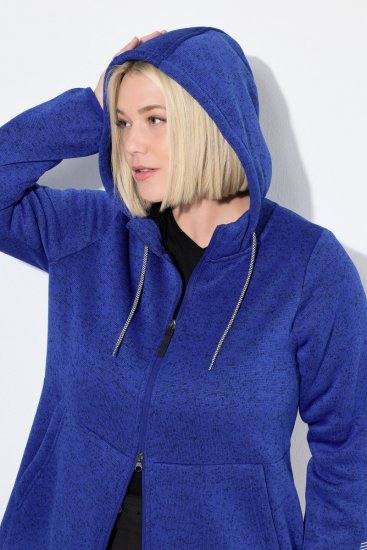 Ulla Popken Sweater Knit Fleece Hoodie Capri Blue - Hettegensere og collegegensere - Myke gensere, hettegensere og strikk