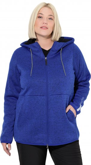 Ulla Popken Sweater Knit Fleece Hoodie Capri Blue - Hettegensere og collegegensere - Myke gensere, hettegensere og strikk
