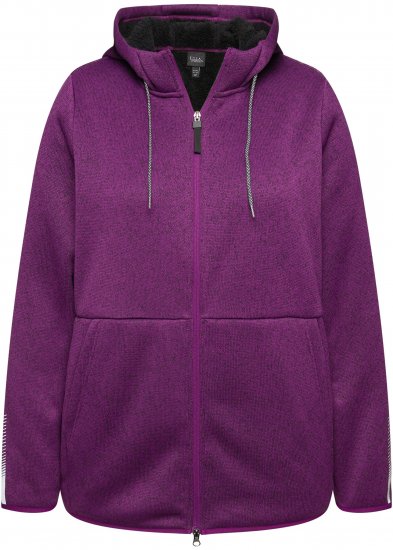 Ulla Popken Sweater Knit Fleece Hoodie Aubergine - Hettegensere og collegegensere - 