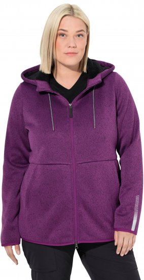 Ulla Popken Sweater Knit Fleece Hoodie Aubergine - Hettegensere og collegegensere - 