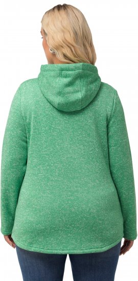 Ulla Popken Melange Knit Fleece Lined Hoodie Spring Green - Hettegensere og collegegensere - Myke gensere, hettegensere og strikk