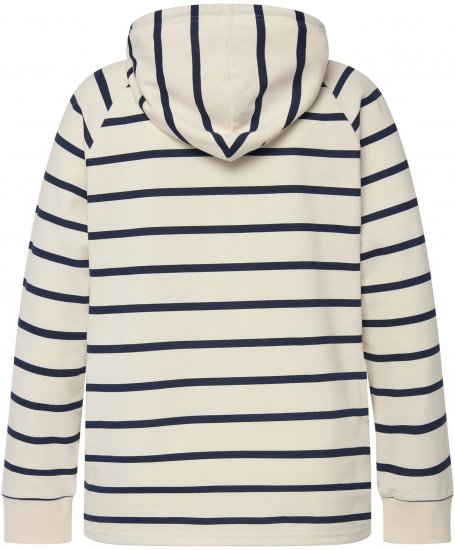 Ulla Popken Stripe Print Loungewear Hoodie Chalk - Hettegensere og collegegensere - 