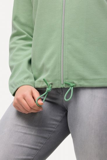 Ulla Popken Drawstring Hem Zip-Up Hoodie Light Green - Hettegensere og collegegensere - Myke gensere, hettegensere og strikk