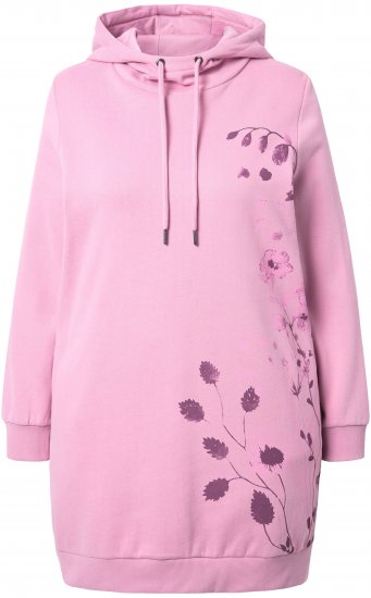 Ulla Popken Oversized Grass Graphic Hoodie Wildberry - Hettegensere og collegegensere - Myke gensere, hettegensere og strikk