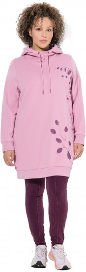 Ulla Popken Oversized Grass Graphic Hoodie Wildberry - Hettegensere og collegegensere - Myke gensere, hettegensere og strikk