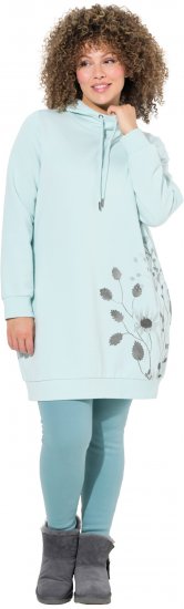 Ulla Popken Oversized Grass Graphic Hoodie Glacier Green - Hettegensere og collegegensere - Myke gensere, hettegensere og strikk