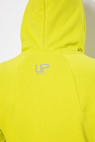Ulla Popken Zippered Pocket and Reflective Piping Hoodie Green Apple - Hettegensere og collegegensere - Myke gensere, hettegensere og strikk