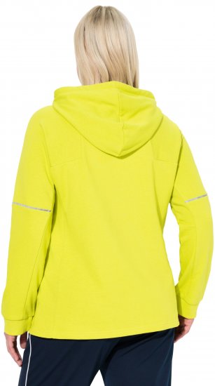 Ulla Popken Zippered Pocket and Reflective Piping Hoodie Green Apple - Hettegensere og collegegensere - 