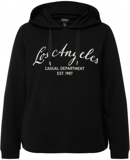 Ulla Popken City Name Graphic Hoodie Black - Hettegensere og collegegensere - 