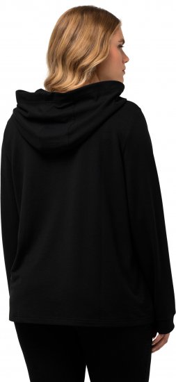Ulla Popken City Name Graphic Hoodie Black - Hettegensere og collegegensere - 