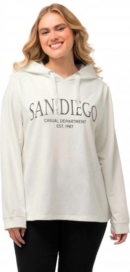 Ulla Popken City Name Graphic Hoodie Off-White - Hettegensere og collegegensere - Myke gensere, hettegensere og strikk
