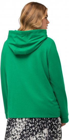 Ulla Popken City Name Graphic Hoodie Emerald Green - Hettegensere og collegegensere - Myke gensere, hettegensere og strikk