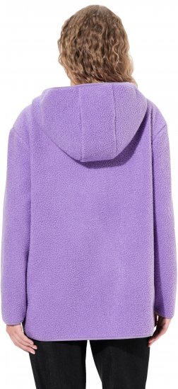 Ulla Popken Teddy Plush Long Sleeve Hoodie Pale Lilac - Hettegensere og collegegensere - Myke gensere, hettegensere og strikk