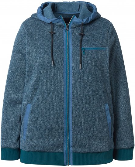Ulla Popken Fleece-Lined Hoodie Dark Petrol - Hettegensere og collegegensere - Myke gensere, hettegensere og strikk