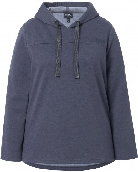 Ulla Popken Lettering GLOWING Hoodie Asphalt Grey - Trykket T-skjorter for dame - 
